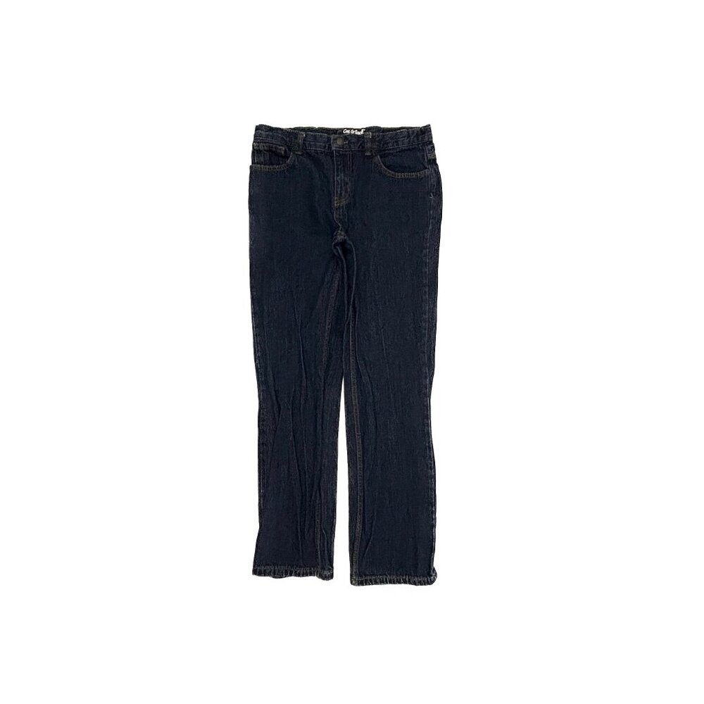 Cat & Jack Relaxed Straight Adjustable Waist Boy's size 16 Dark Blue Denim Jeans